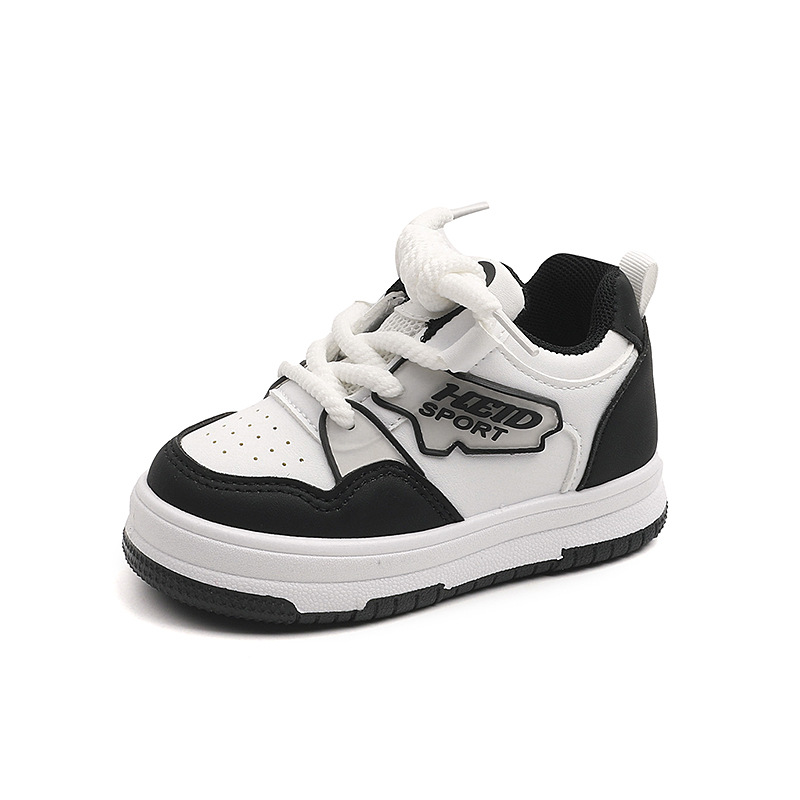 Kids Shoes Toddler Sneakers Children Skateboarding Shoe Black White Grey Color Infant Boys Girls Baby Athletic Outdoor Trainers Size US5.5C-US1Y L0110