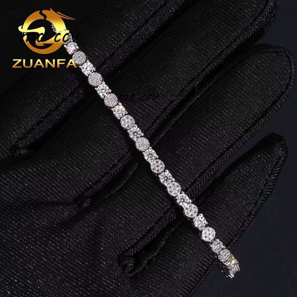 New Design Fashion Jewelry Iced Out 38Mm Pure Sier GRA Certified VVS Silicon Tennis Bracelet