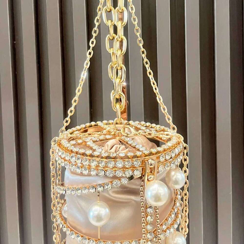 Designer Bags Handmade Rhinestones Evening Clutch Bag Purses And Handbag Designer Shoulder Shiny Crystal Clutch Purse Bucket Bag Luxury Bag