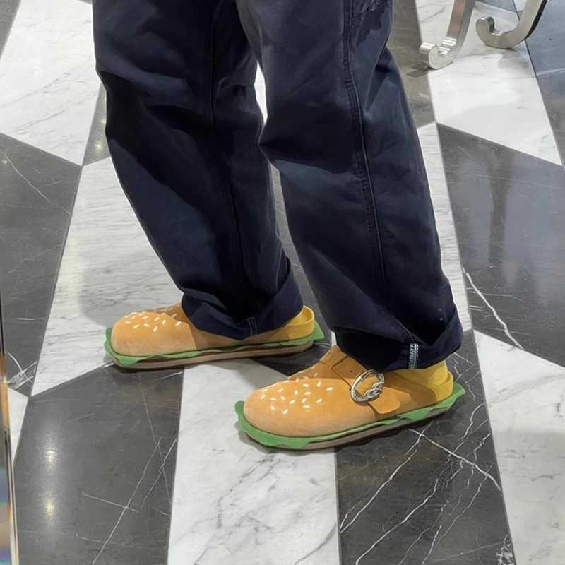 Autumn Women Slippers Funny Hamburger Shoes Platform Clogs Mules Outdoor Beach Sandals Female Casual Indoor Home Slides Loafers W250905