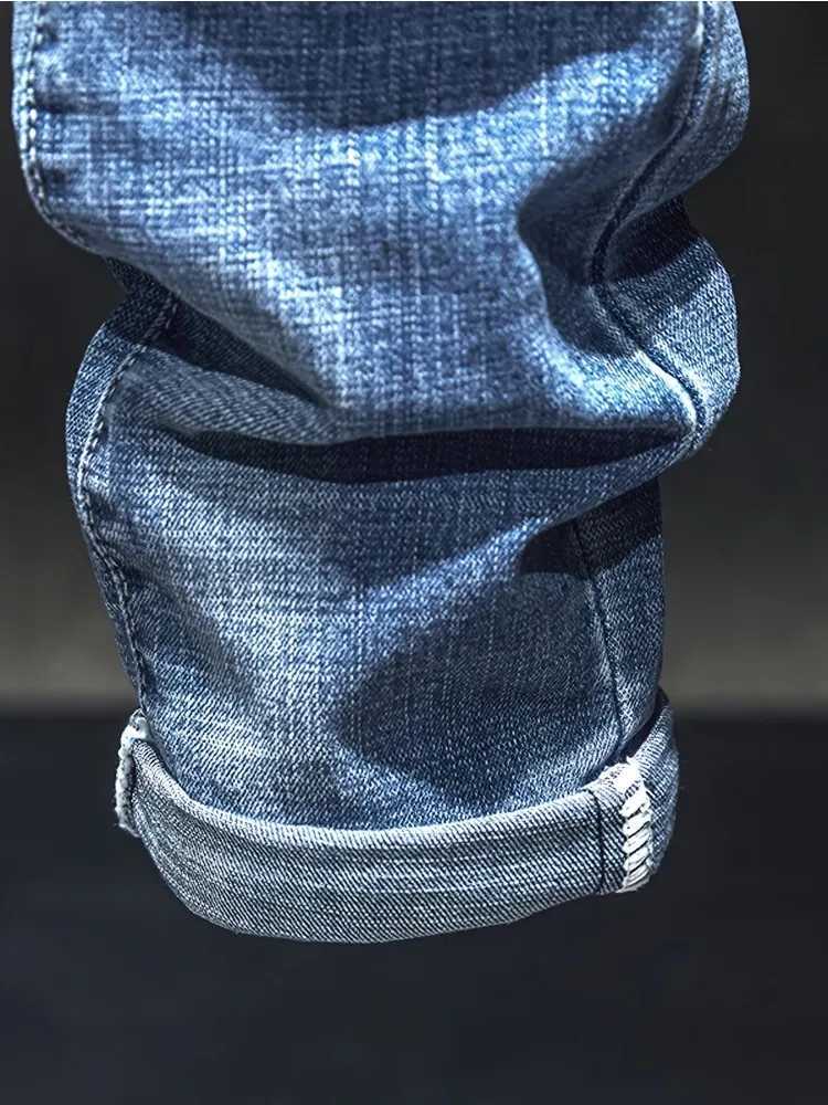 Mens Stretch Skinny Ripped Jeans Distressed Blue Denim Pants Fashion Streetwear Personality Hip Hop Trousers Male Trendy Brand W250905