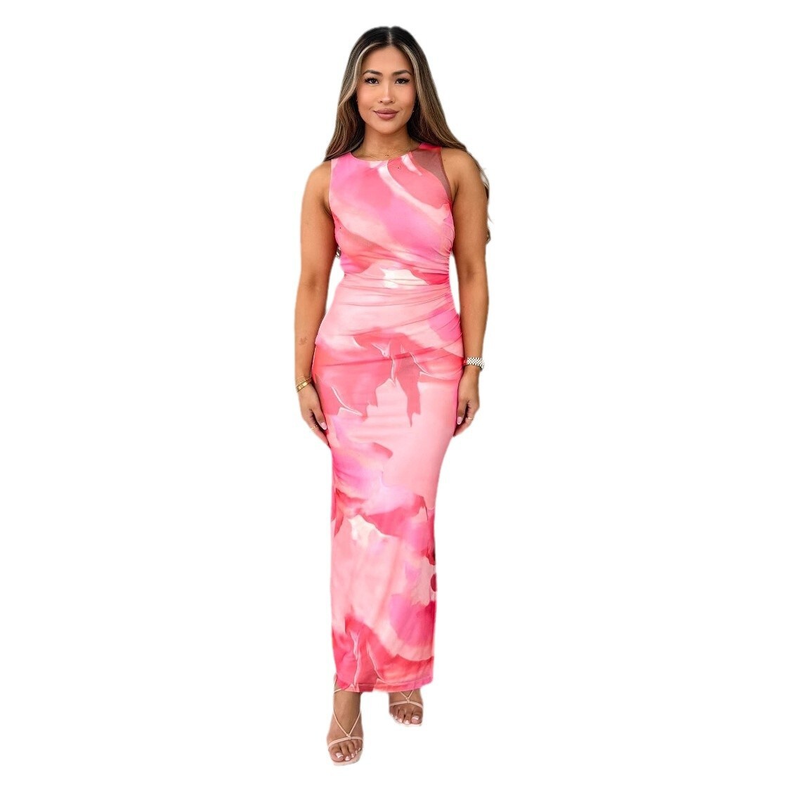 Womens Fashion 2025 Spring Summer Elegant Sexy Printed Slim Waist Slimming Highend Dress for Women