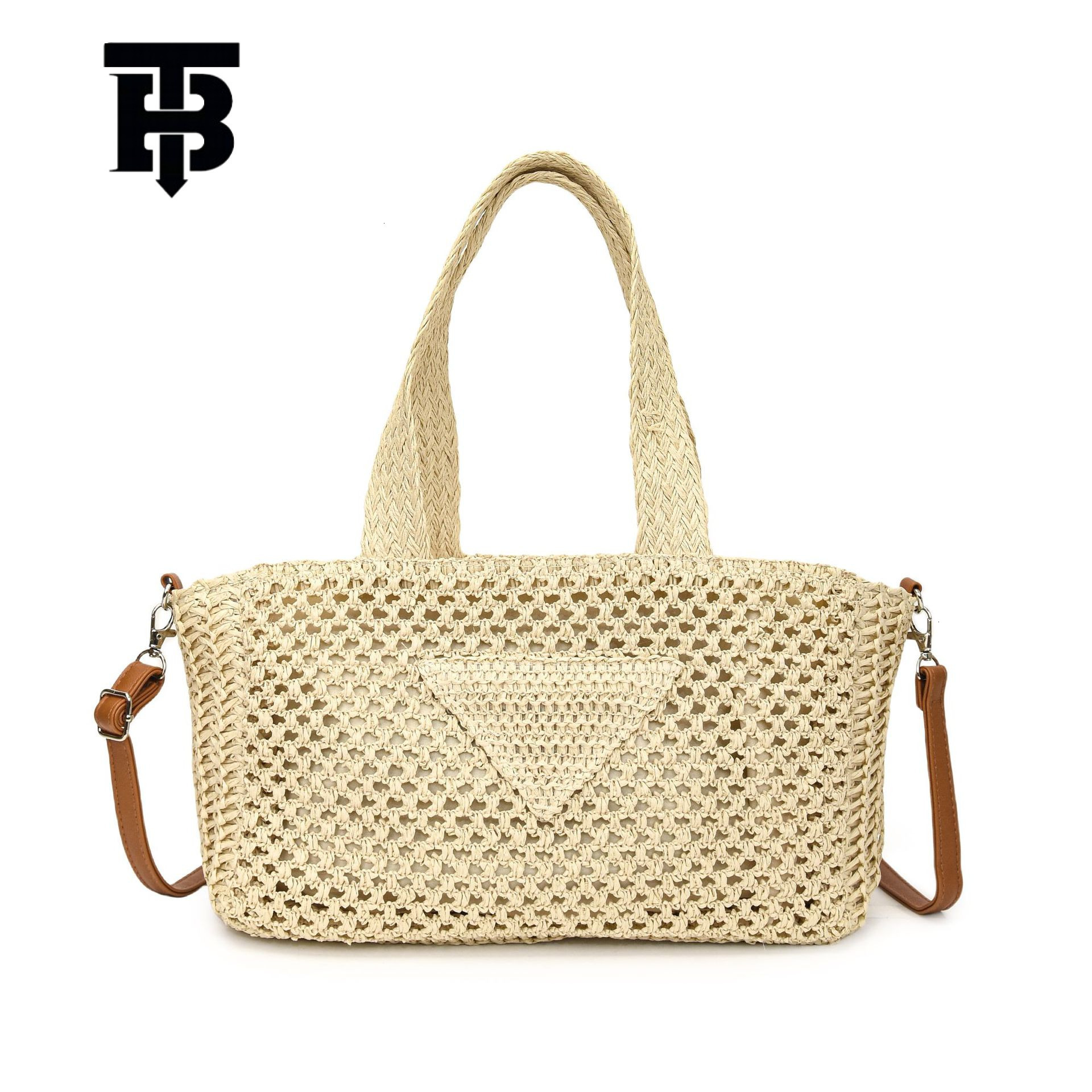 TB BHULAMTE Designer Bag Cross-border Handbag Tote Bag Fashion Casual Woven Bag New Casual Beach Vacation Bag High-end Texture Luxury Bag Women's