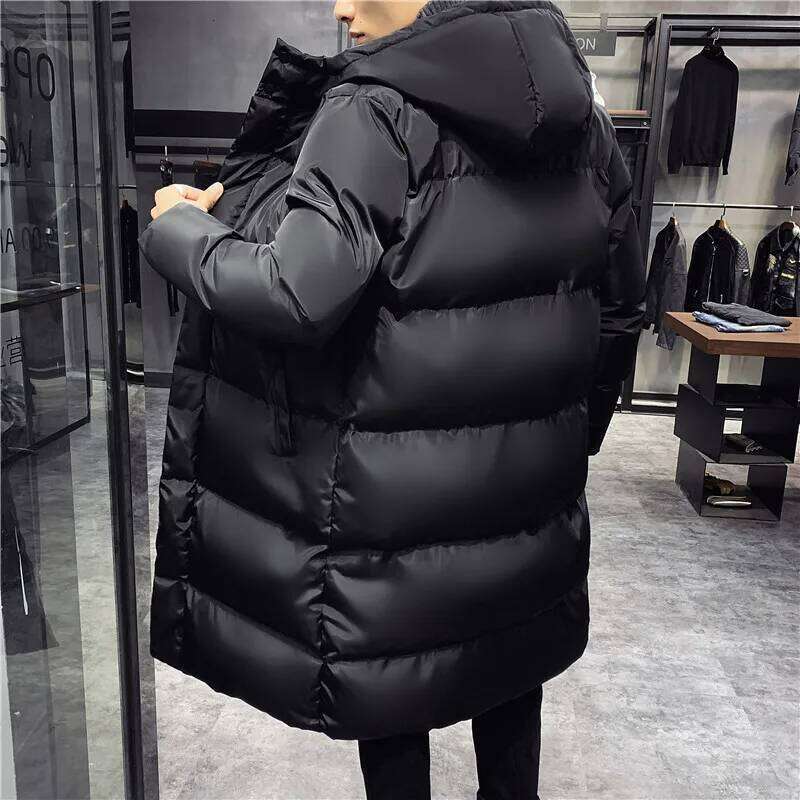 Parka Hooded Casual Long Down Cotton Coat High Quality Men Winter Thicker Warm Coats Jackets Plus Size M-5XL