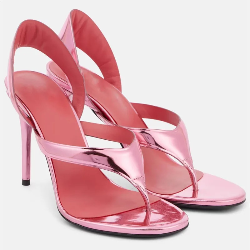 Summer Womens Stiletto Sandals Concise Female Flipflop Highheeled Slingback Runway Ladies Shoes Large Sizes 3446 w250905