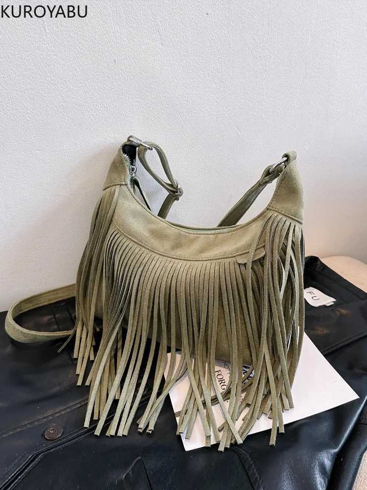 Fashion Vintage Tassel Crossbody Shoulder Bags Women Suede Small Handabg and Purse Female Large Capacity Design Hobos Bag Z250903