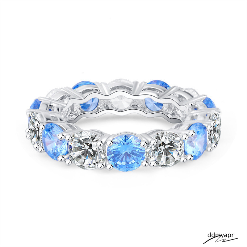 Designer Wedding Rings Zhuang Shengsheng Jewelry S ddmyday Solid Sier Imitation Gemstone 5Mm Geometric Trendy Retro Band Ring For Women ddmyday ddmyda