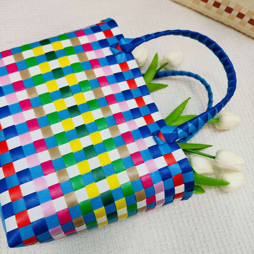 Thai Handmade Large Capacity Basket Gift Tote Woven Handbag Bucket Women's Bag