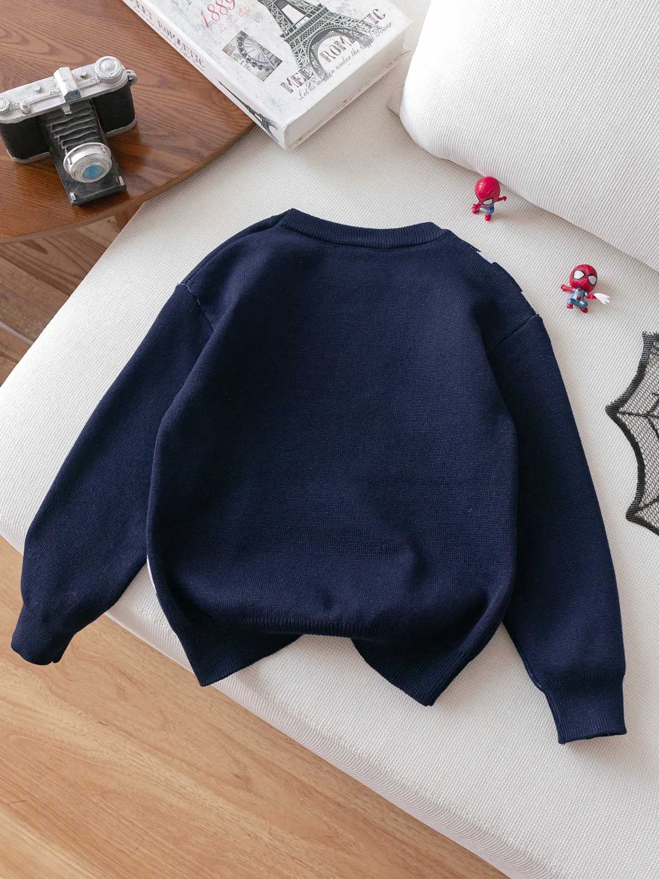 street style spider pattern sweater knitted pullover suitable for daily versatile in spring autumn and winter Z250905