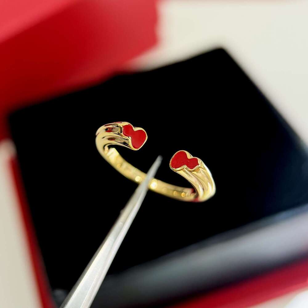 Agate Double Open Ring Red Gourd Symbolizes Good Luck and Success in Pairs New Chinese Style High-end Feel