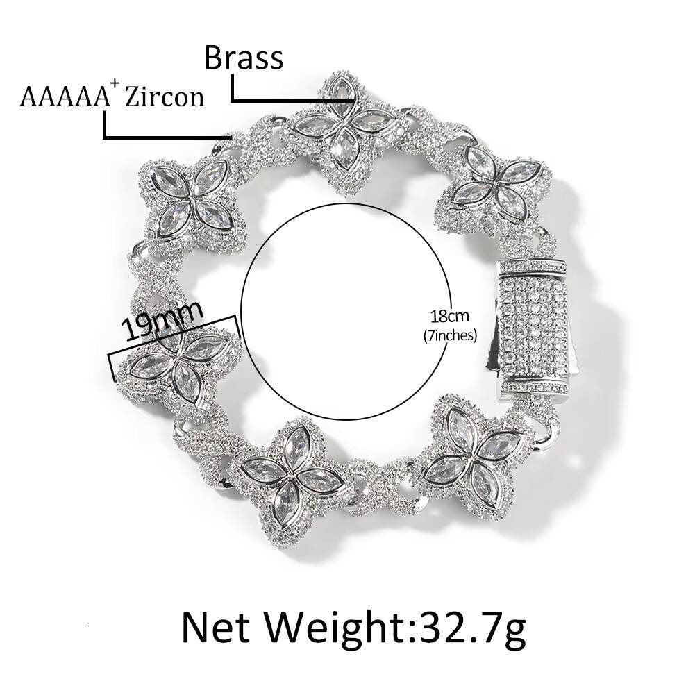 UWIN New Arrival Infinite Chain Bracelet with Blue CZ Clover and Flower Diamond Brass Jewelry for Anniversary