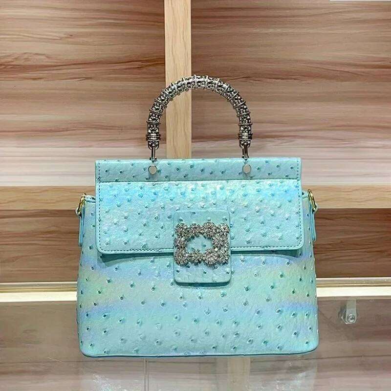 Dia-Encrusted Ostrich Patterned Texture Handbag For Women In 2025, A New Cross-Fashion Single-Shoulder Crossbody Bag