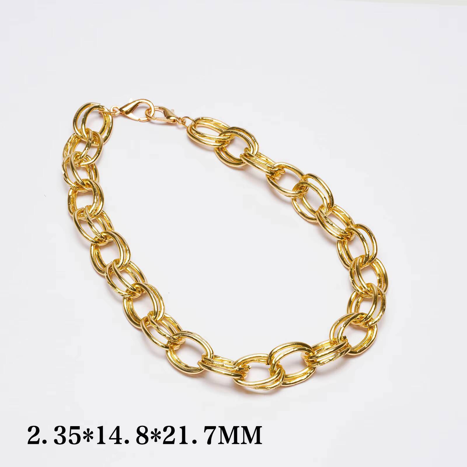 Double OLink Chain Gold Plated Aluminum Alloy Cross OShaped Chain Fadeless DIY Jewelry Luggage Accessories Gold Silver Color