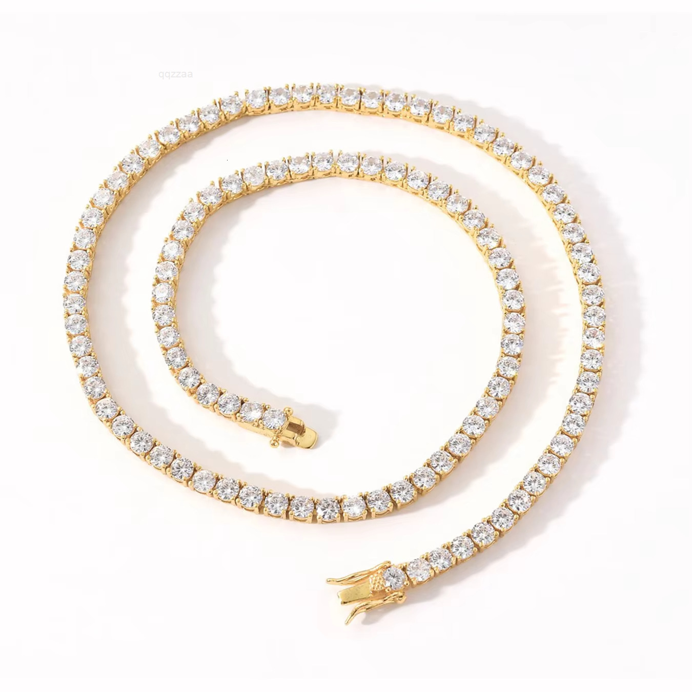 Personalized Hip Hop Mens Diamond Gold Plated 3mm 4mm 5mm Moissanite Tennis Chain Iced Out Necklace Jewelry