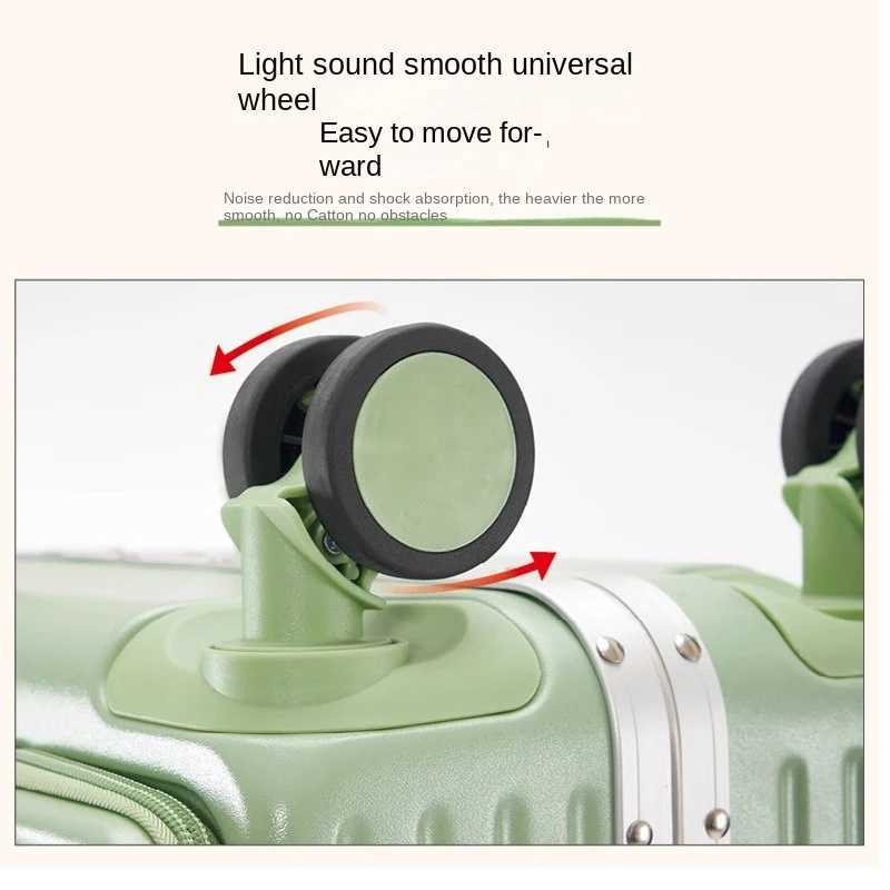 Wide Handle Suitcase 20 inch CarryOns Luggage Aluminum Frame Password Lock Universal Wheel PC Durable Zipper Trolley Case Z250905