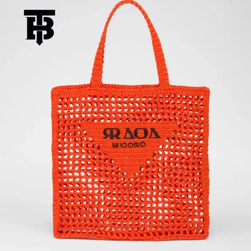 Fashion Handmade Hollowed Out Letter Embroidery Woven Bag Free Shipping Designer Luxury Handbag Niche Casual Mesh Bag Single Shoulder Beach Bag