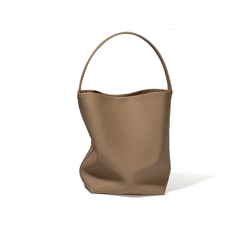 Women's Genuine Leather Underarm Large Capacity Single Shoulder Tote Bag, Top Layer Cowhide Commuter High-End Bucket Bag