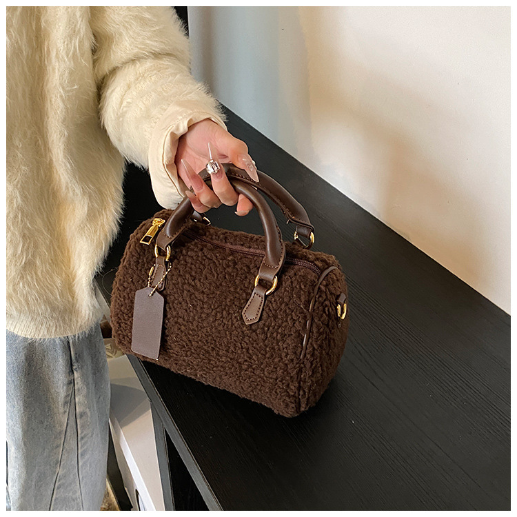 Small Handheld Lambhair Women s Crossbody Bag Fashionable And Casual Autumn New Item Solid Color Designer Bag Women s Shoulder Bag