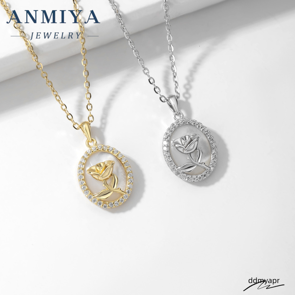 Ddmydec Vintage Rose Round Shape Zircon Sterling Sier Link Chain Fashionable Flower Pattern Necklace For Girls Ddmydec Ddmydec Ddmydec Ddmydec