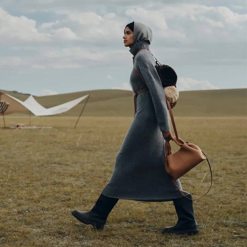 New commuting women's cloud bag, niche retro high-end leather single shoulder crossbody bag