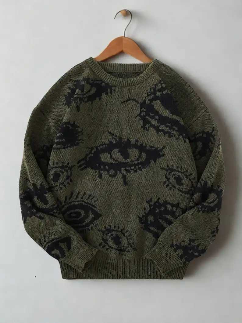 Oversized Cozy 90s Knit Pullover Sweater Retro Urban Street Style Sweatshirt Winter Jumper Trendy Mens Knitwear Gift for Him Z250905