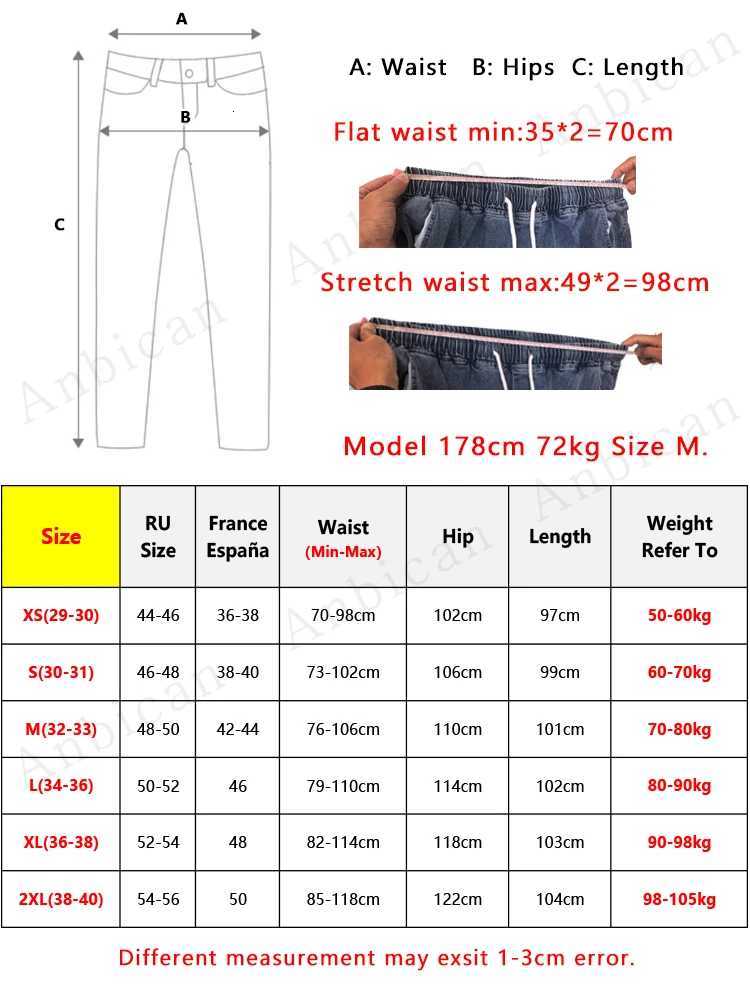 2025 Autumn New Mens Jeans Slight Stretch Denim Jogger Pants Black Blue Hip Hop Baggy Jeans Trousers W250905