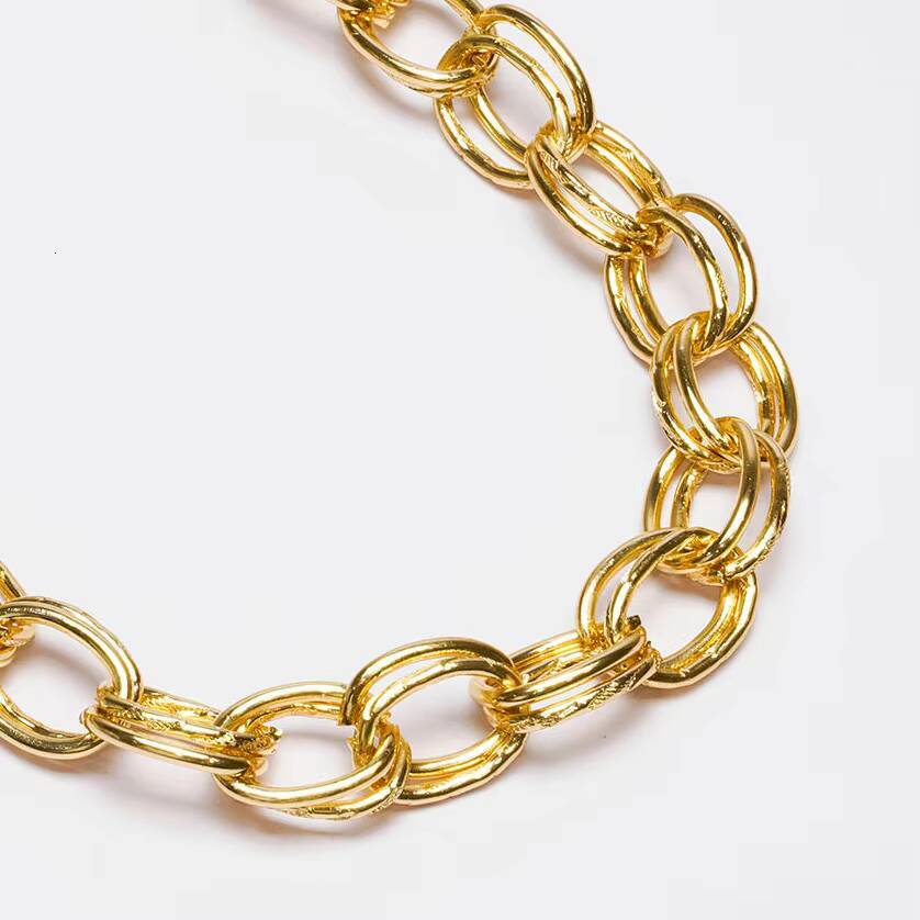 Double OLink Chain Gold Plated Aluminum Alloy Cross OShaped Chain Fadeless DIY Jewelry Luggage Accessories Gold Silver Color