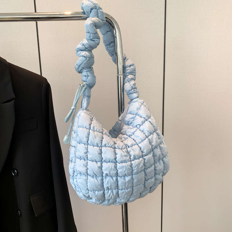 DHEssentials 2025 Korean Pleated Cloud Bag Women's Shoulder Crossbody Underarm Dumpling Bag Large Capacity Multi-Color Nylon