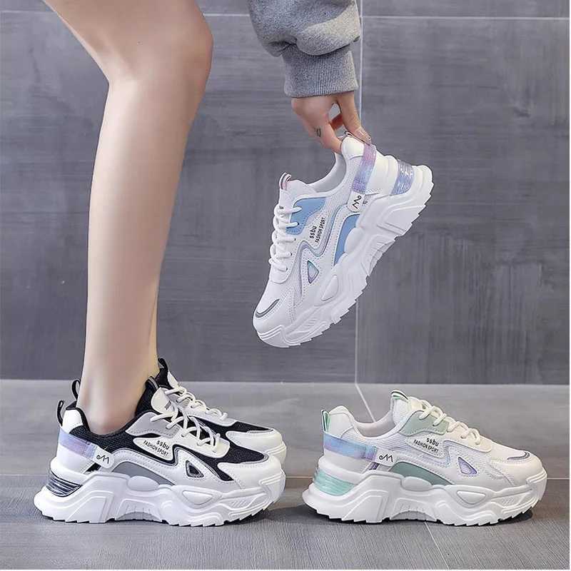 2025 Sneakers Women Platform Flat Shoes Woman Shoes Green Casual Trainers Ladies Chunky Sneakers Women Shoes Z250905