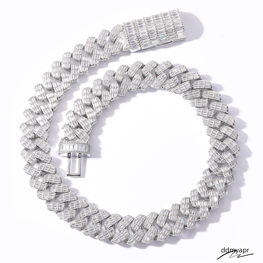 Moissanite Iced Out Cuban K Chain Hip Hop Fine Jewelry Baguette Dia ddmydec Men Necklace Sterg Sier Fully Vvs Moissanite Designer Jewelry ddmydec