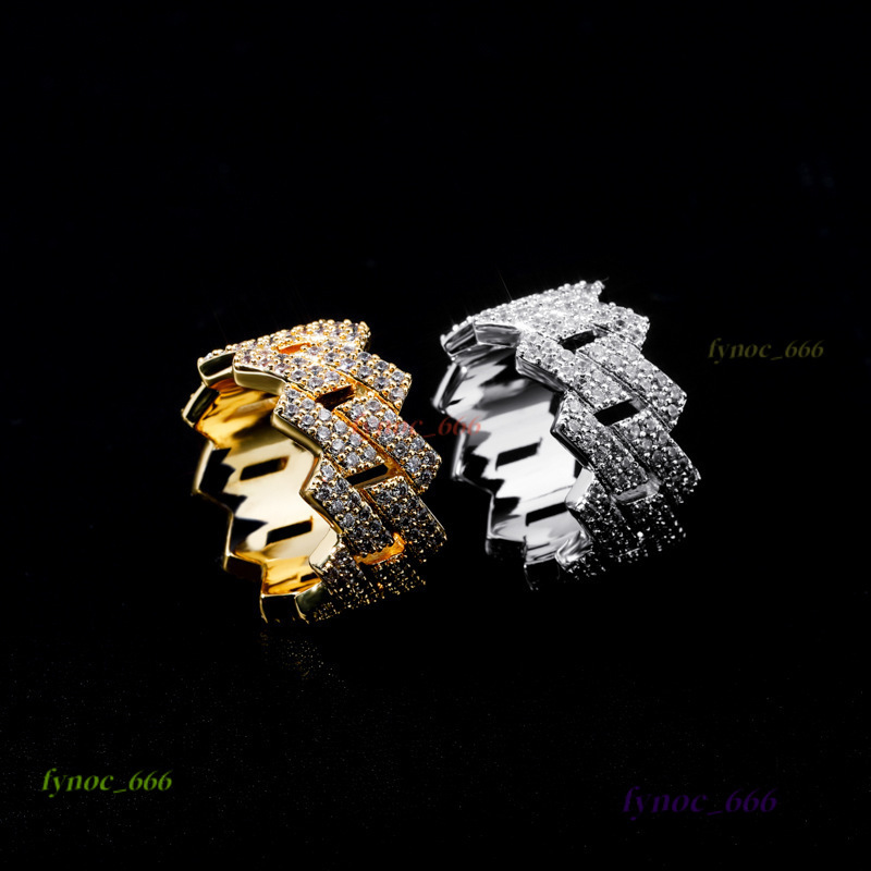 2025 Hiphop Ring 14mm Withering Cuban Ring Doublerow Moissanite Ring