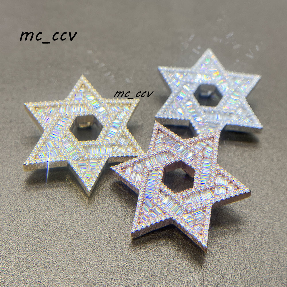 Hip Hop Jewelry Pass Diamond Tester VVSmoissanite Diamond Moissanite Pendant Necklace 925silver Pendant for Menwomen