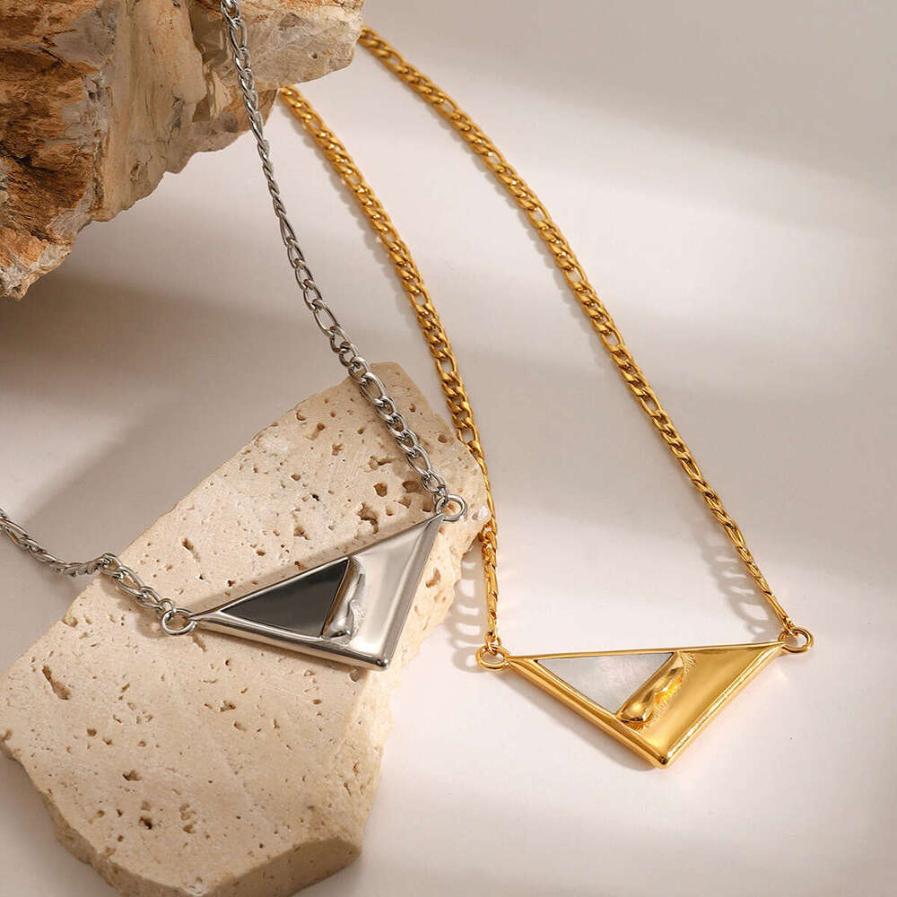 DH collections 2025 Autumn: Women's Ins - style Stainless - steel Shell - inspired Geometric Necklace