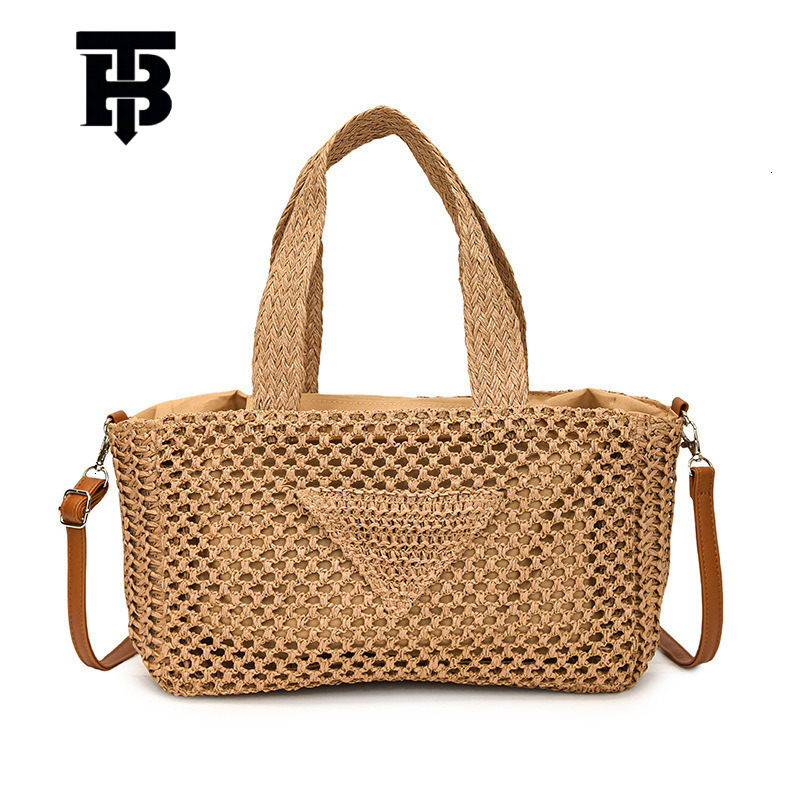 TB BHULAMTE Designer Bag Cross-border Handbag Tote Bag Fashion Casual Woven Bag New Casual Beach Vacation Bag High-end Texture Luxury Bag Women's