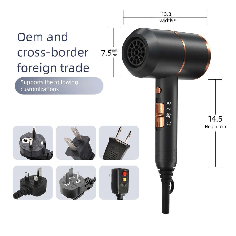 Designer Brand Salon And Home Blowing Negative Ion Wind Hair Dryer