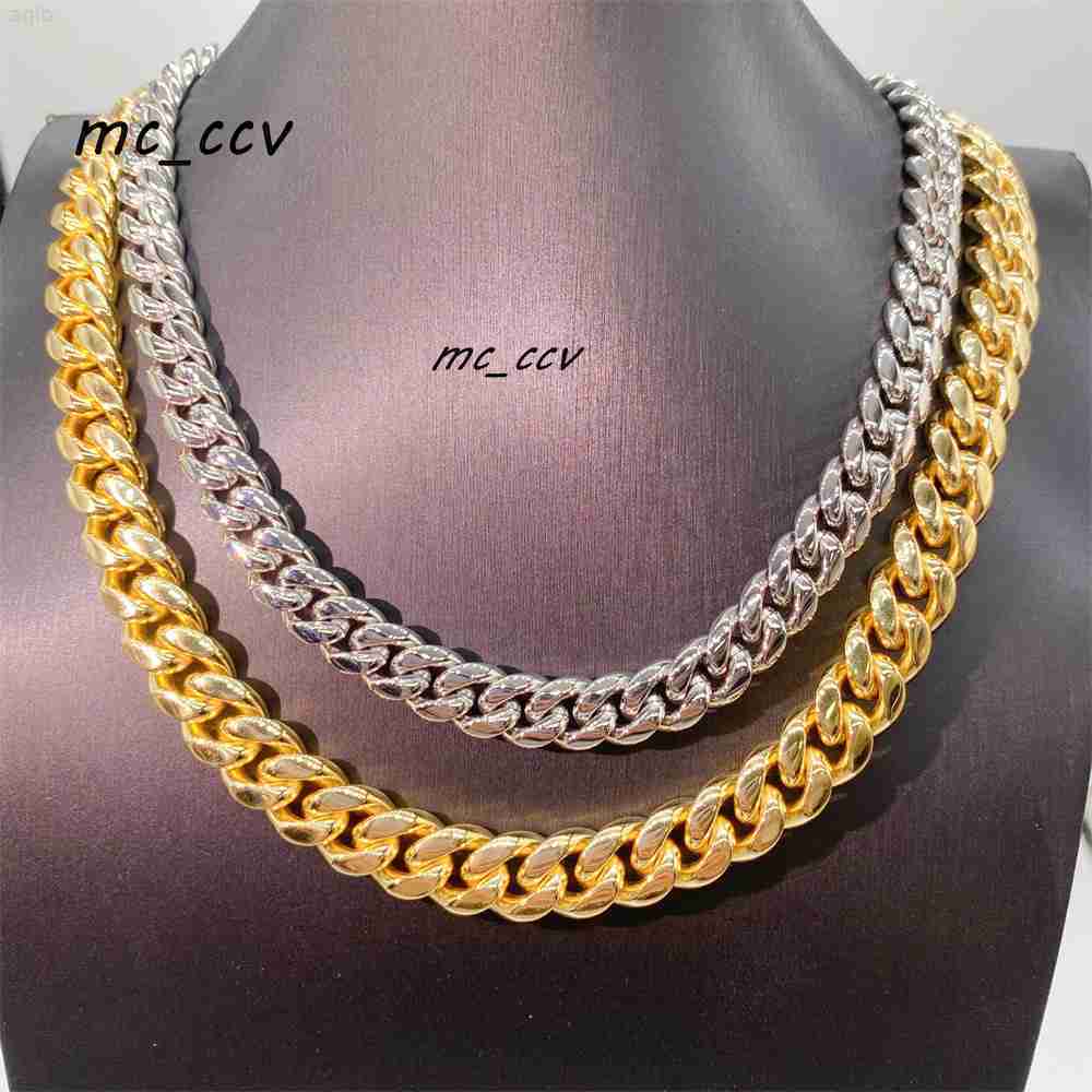 Gold Plated Hip Hop Bracelet Moissanite Jewelry with Certificate Stainless Steel Cuban Moissanite Chain Necklace