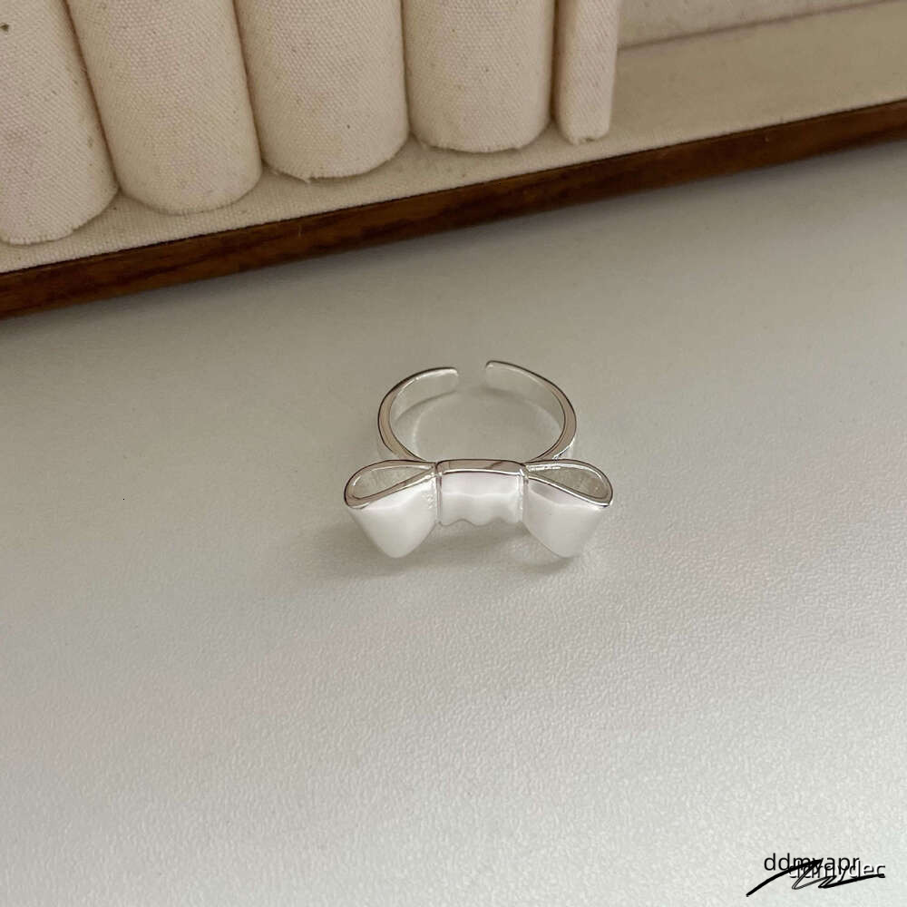 Collections Korean Style INS Wind Niche Design Bowknot Minimalist Fashion Versatile High End Brass ddmydec Ring For Women ddmydec