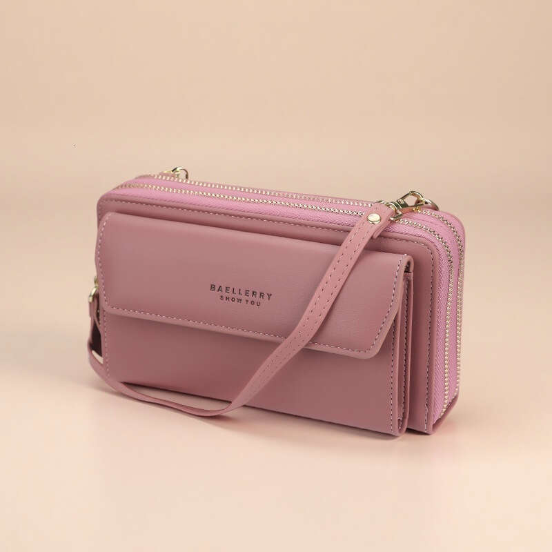 Baellerry New Women's Crossbody Korean Fashion Large Capacity Wallet Versatile Zipper Phone Bag