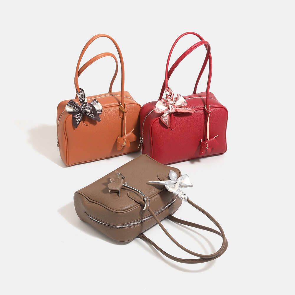 2025 New Handheld Small Bag Korean Style Casual Versatile Bowling Shoulder Crossbody Handbag