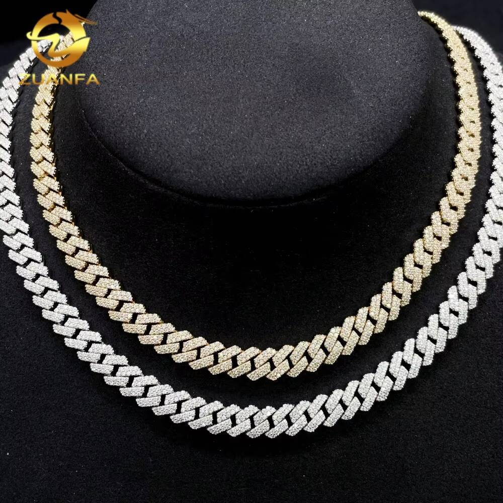 Hot Selling RTS Pass Diamond Tester Hip Hop Jewelry 8mm Moissanite Cuban Link Chain 925 Silver Iced Out Necklace