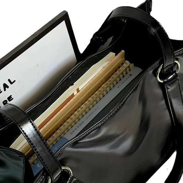 Korean Style Soft Leather Large Capacity Laptop for College Students, Book Tote Class Commuting Bag, Crossbody Bag