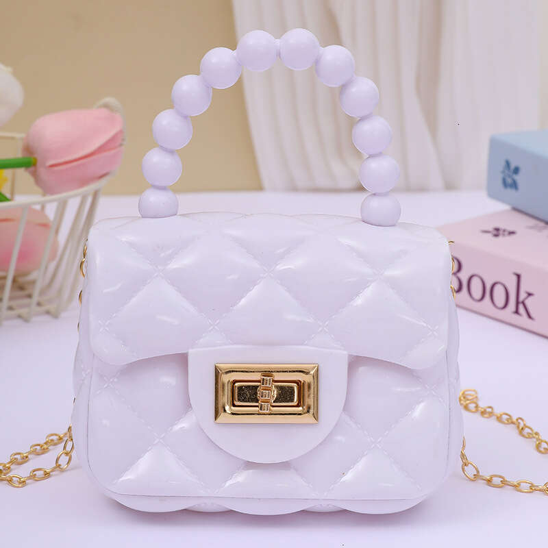 2025 New Women's Shoulder Fashion Pearl Chain Crossbody Handbag Mini Jelly Bag