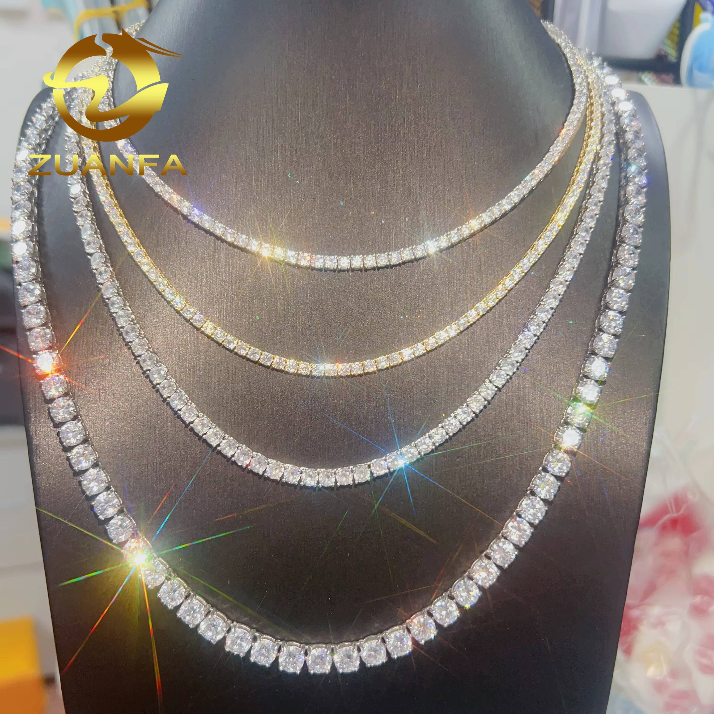 Top Sale 18K Gold Plated 30mm Tennis Chain Unisex Necklace Bracelet Iced Out Tennis Chain Link Chain