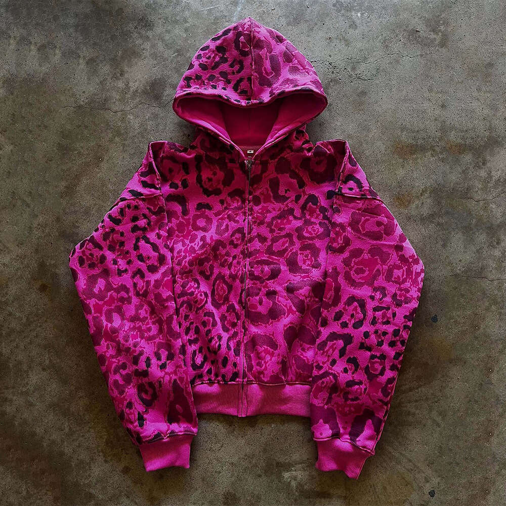 Autumn Winter Long Sleeve Zipper Cardigan Hoodie Sweatshirt Trendy Printed Jacket Y2K Street Casual Style