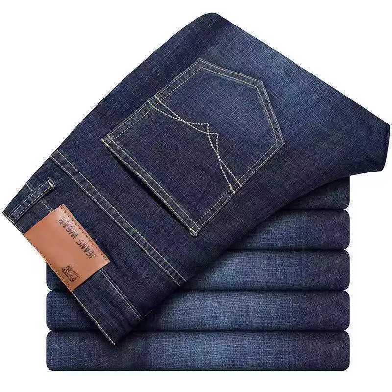 JEAN New Business Mens Jeans Casual Straight Stretch Fashion Classic Blue Black Work Denim Trousers Male Brand Clothing W250905