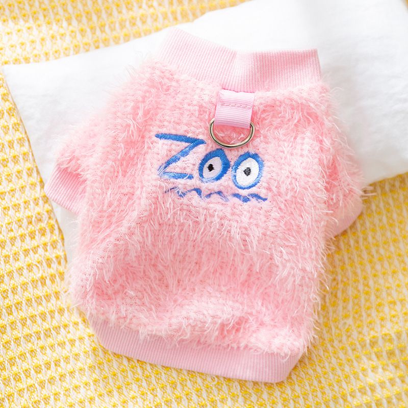 Autumn and winter dog clothing, two legged plush clothing, small and medium-sized