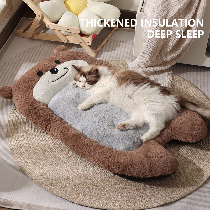 Coffee color Cat Bed & Cat Sleeping Mat: Ultra-Soft Fleece, All-Season Universal Pet Sleeping Mat with Non-Slip Base, Scratch-Resistant & Bite-Resista