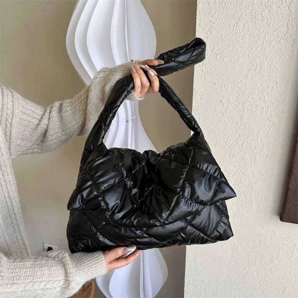 Puffer For Women Fashion Quilted Shoulder 2023 Winter Down Cotton Padded Crossbody Bag Nylon Padding Handbags