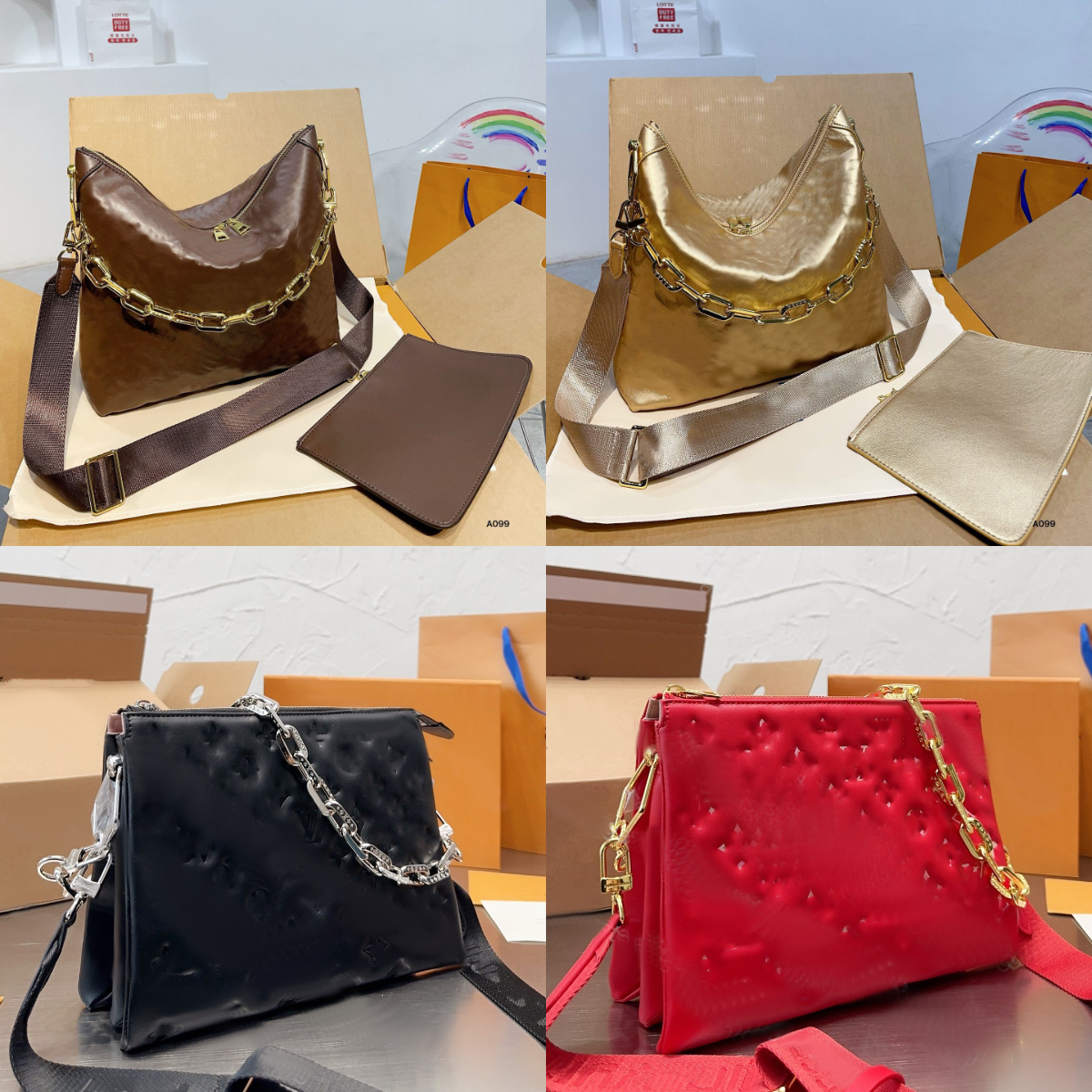 coussins hobo bag luxury designer coussin puffy soft embossed genuine leather women wallet chain shoulder bag crossbody handbag fashion pouch Composite tote purse