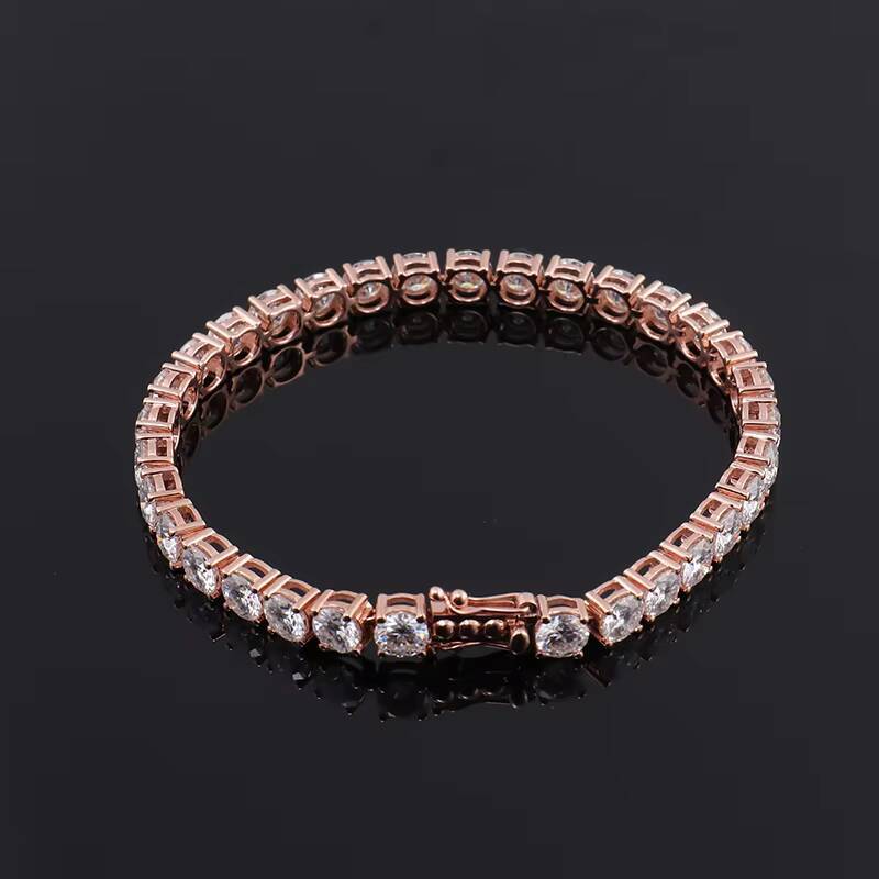 2025 Hot Sale Style Tennis Bracelet 10K 14K 18K 4mm DEF Round Moissanite Diamond Tennis Bracelet Women Jewelry